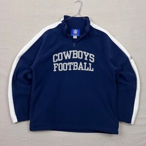 VTG Dallas Cowboys NFL Fleece‎ Quarter Zip Pullover Sweatshirt Mens Large Reebok